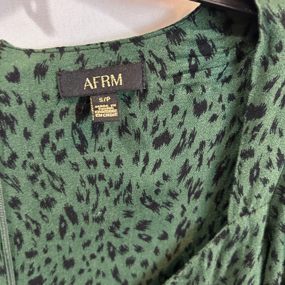 Afrm Forest Green Patterned Blouse - image 2
